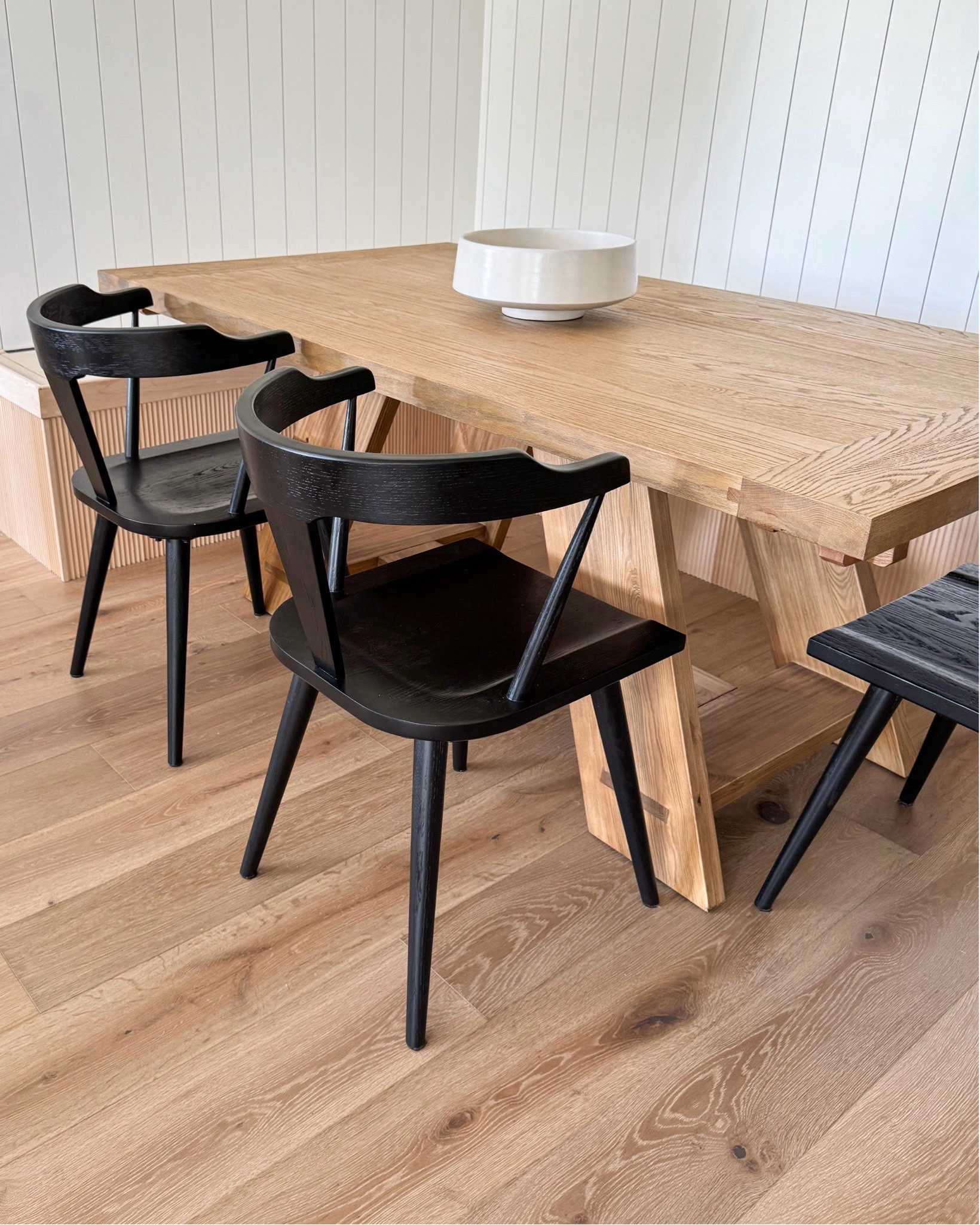 In progress…built in kitchen nook 
Love these black chairs! Also kid friendly and easy to clean ✔️


#LTKFamily #LTKStyleTip #LTKHome