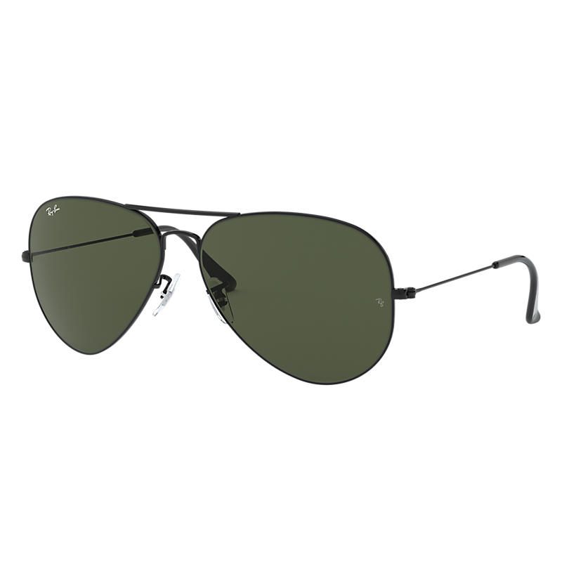 Ray-Ban Aviator Classic Black Sunglasses, Green Lenses - Rb3026 | Ray-Ban (US)