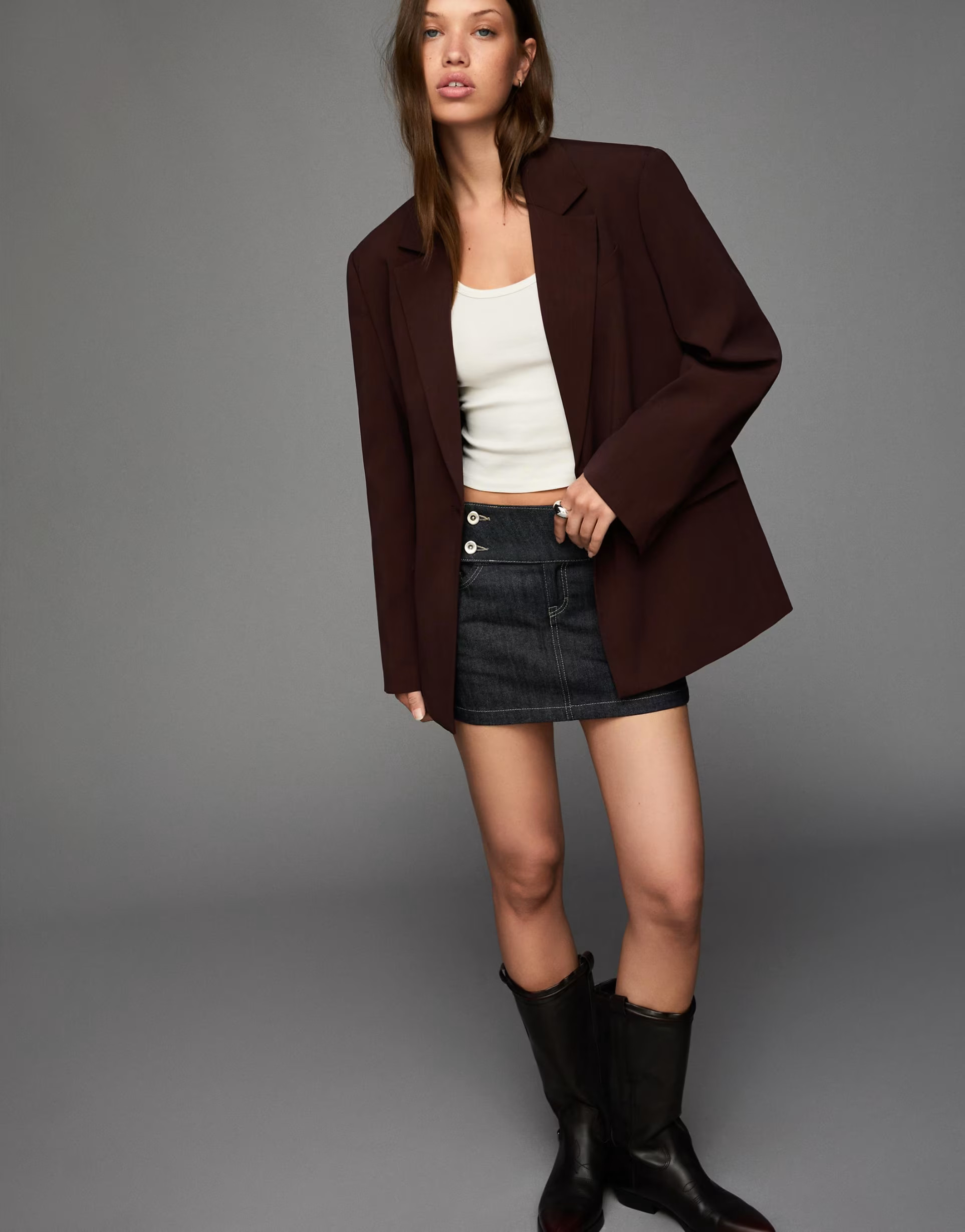 Bershka – Blazer in Braun mit Bindedetails am Rücken | ASOS | ASOS (Global)