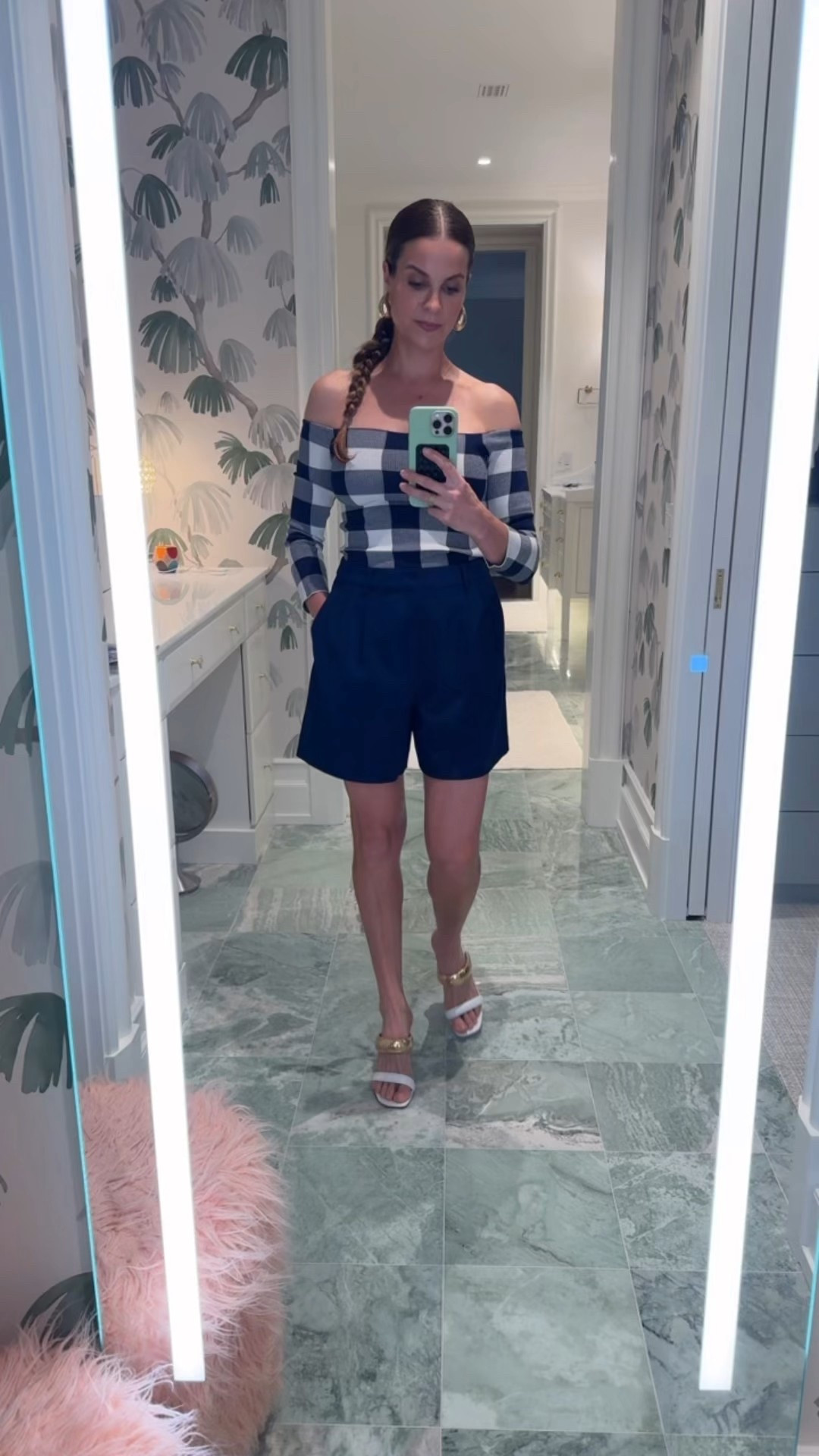 Loving these shorts from @ser.o.ya and my Bottega dupe earrings 🤫

#LTKSummerEdit #LTKOver40 #LTKSeasonal