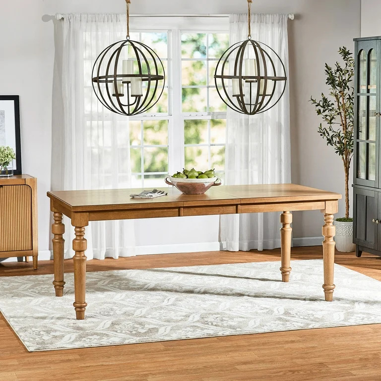 My Texas House Perry Extendable Dining Table in Warm Brown Finish | Walmart (US)
