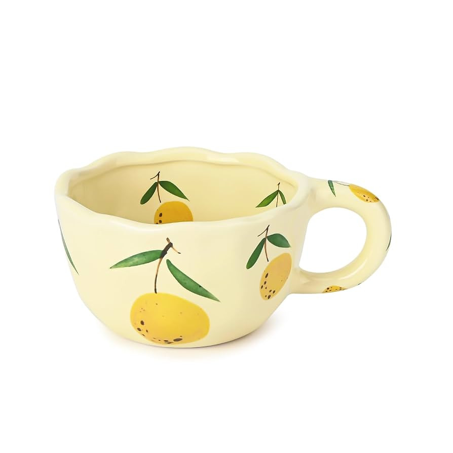 Koythin Ceramic Coffee Mug, Cute Floral Fruit Cup, Couple Mugs 8.5 oz/250 ml for Latte Tea Milk, ... | Amazon (US)