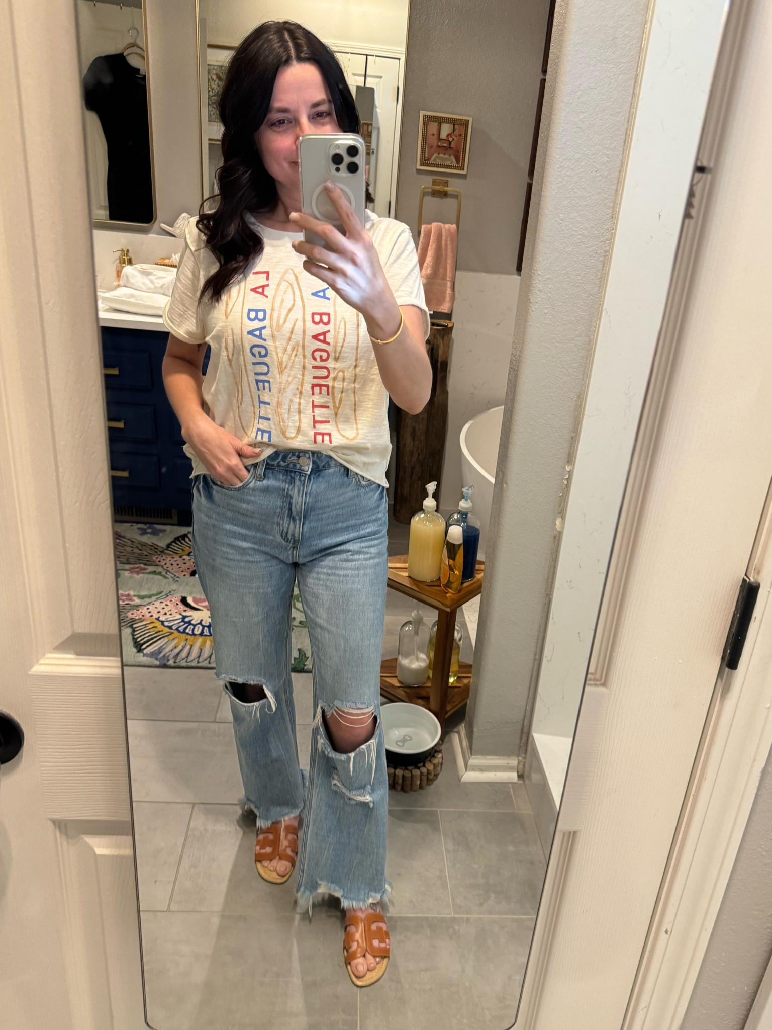 I love this tee so much!  It’s such a fun design, not to mention extremely comfortable!  Runs TTS. I’m wearing a small. These shoes are the perfect summer sandal and run TTS  

#LTKShoeCrush #LTKFindsUnder100 #LTKStyleTip