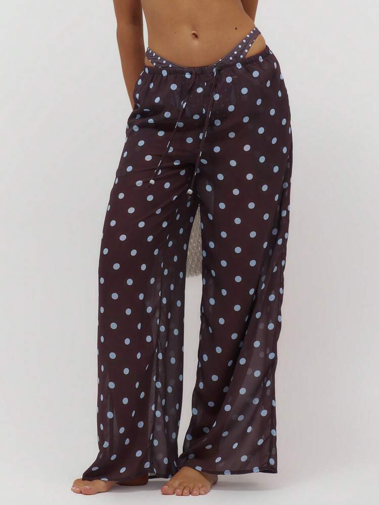 EU/UK Warehouse

Musera Resort Polka Dot Wide Leg Drawstring Beach Trousers Summer Swim Cover Up ... | SHEIN