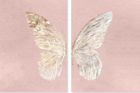 Gold Butterfly Glimmer Pink Blush Two Piece Wings by Oliver Gal | Follow my shop for the latest trends 

#LTKhome #LTKstyletip