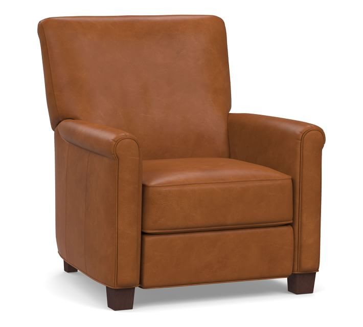 Irving Roll Arm Leather Recliner | Pottery Barn (US)