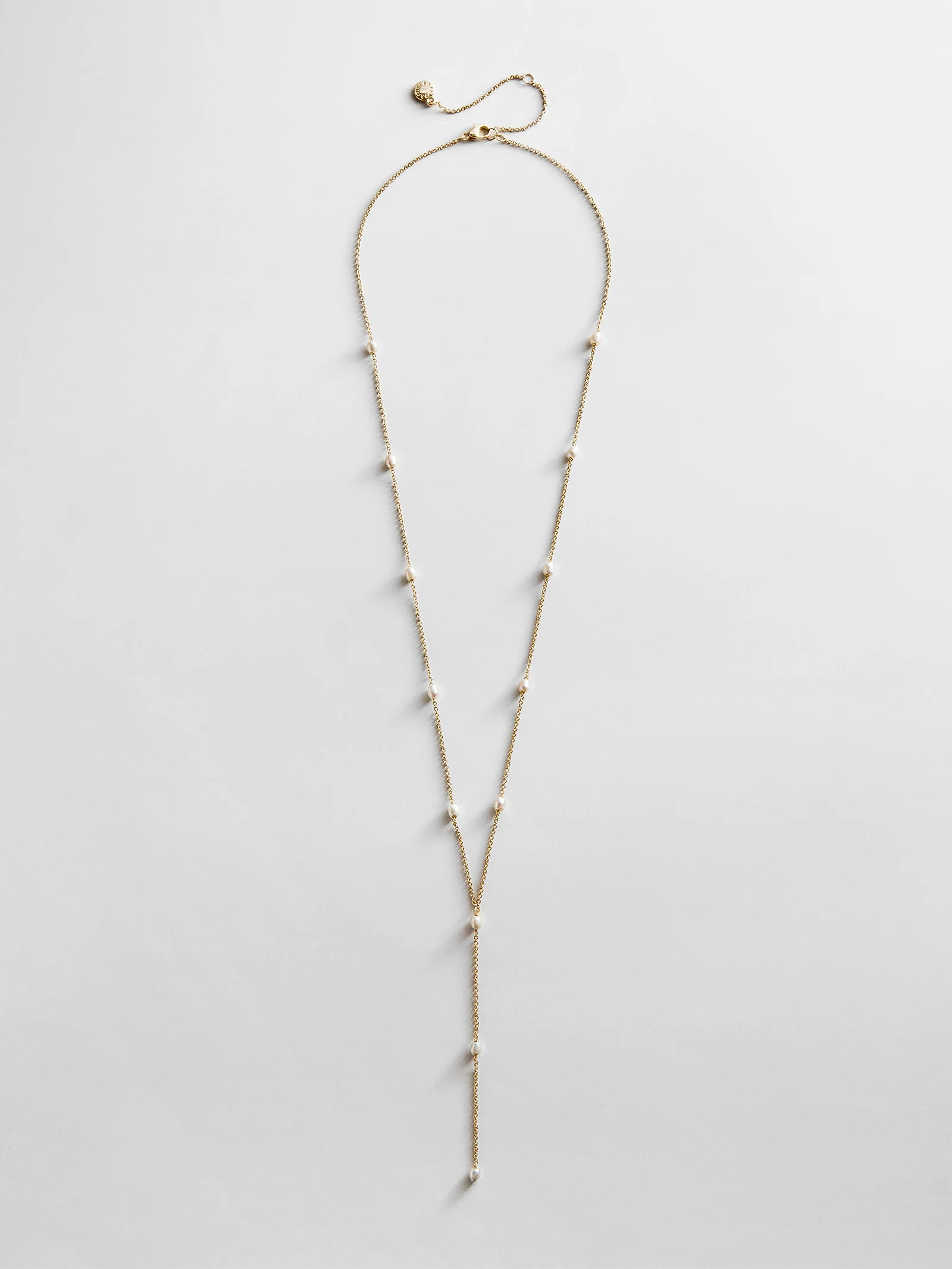 Juliet Pearl Lariat Necklace - Gold/Pearl | BaubleBar