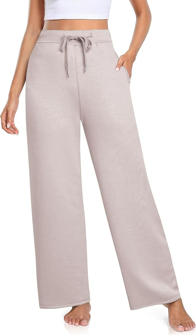 Air Essentials Wide Leg Sweatpants Women High Waist Sweat Pants with Side Pockets | Amazon (US)