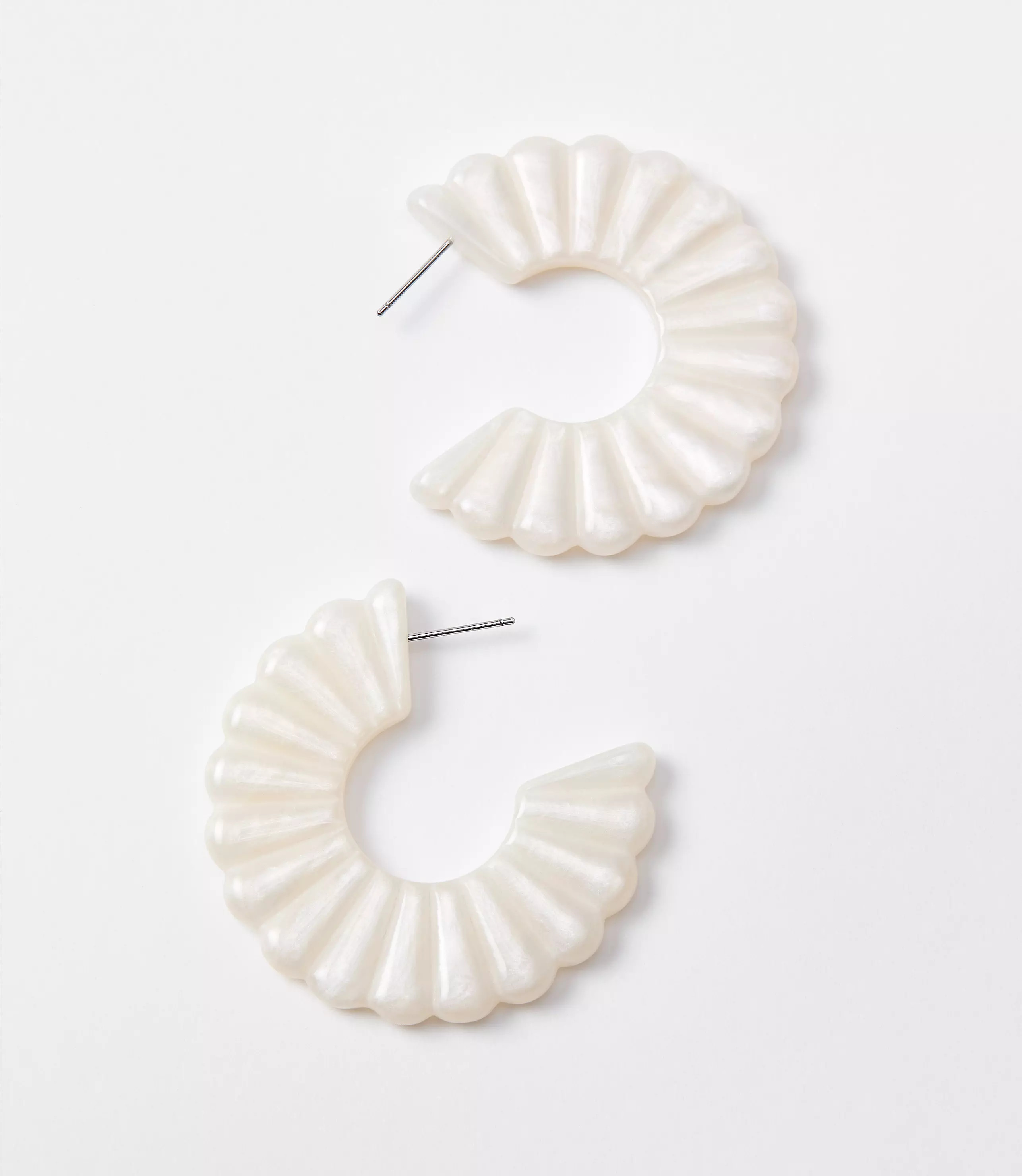 Scalloped Resin Hoop Earrings | LOFT