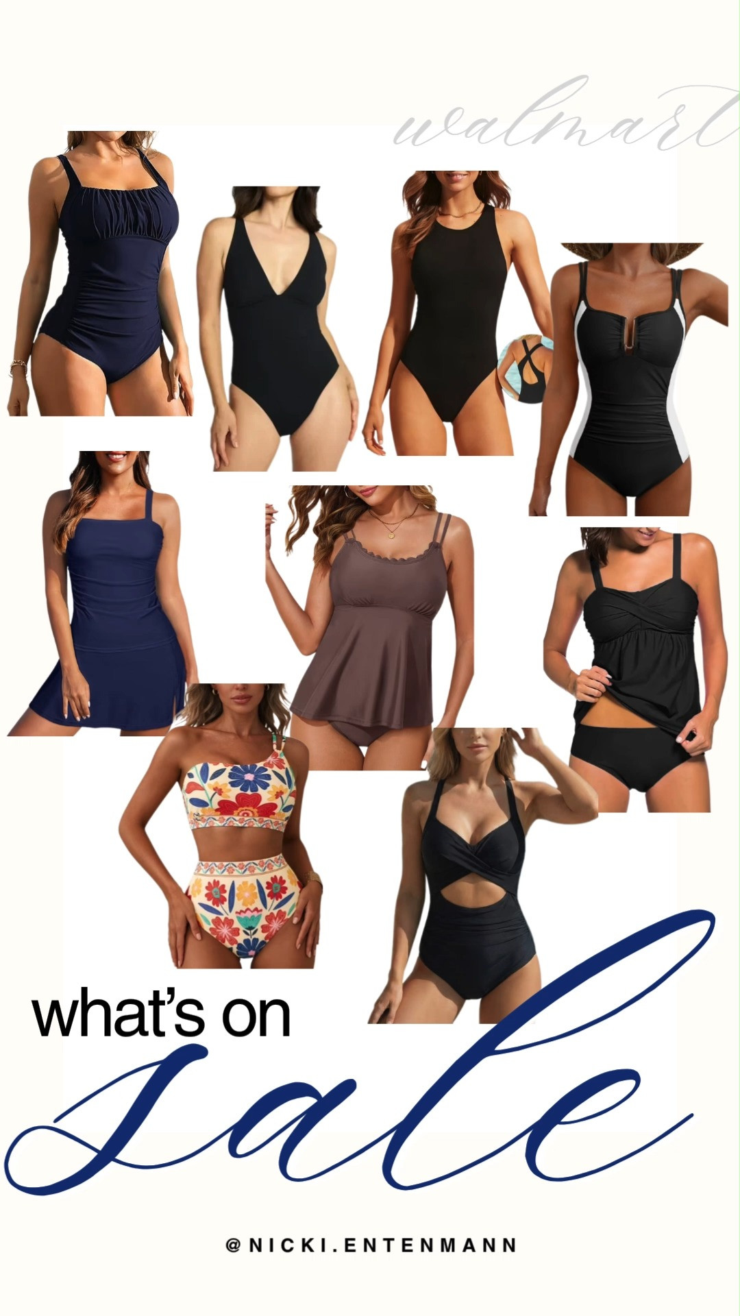 Dive into summer with affordable swimwear essentials from the latest Walmart swim sale. This selection highlights an array of flattering one-pieces, including classic plunge necklines, textured ruching, sporty high-neck cuts, and stylish cutout details. Mix up your poolside look with high-waisted floral bikinis, tankini sets, and modest swim dresses in a versatile palette of navy blue, deep plum, and timeless black.

#walmartfinds #walmartswim #salealert #swimwear #swimsuitseason #summerfashion #affordablefashion #beachstyle #resortwear #shoppinghaul 

 #LTKSaleAlert #LTKSwim #LTKTravel