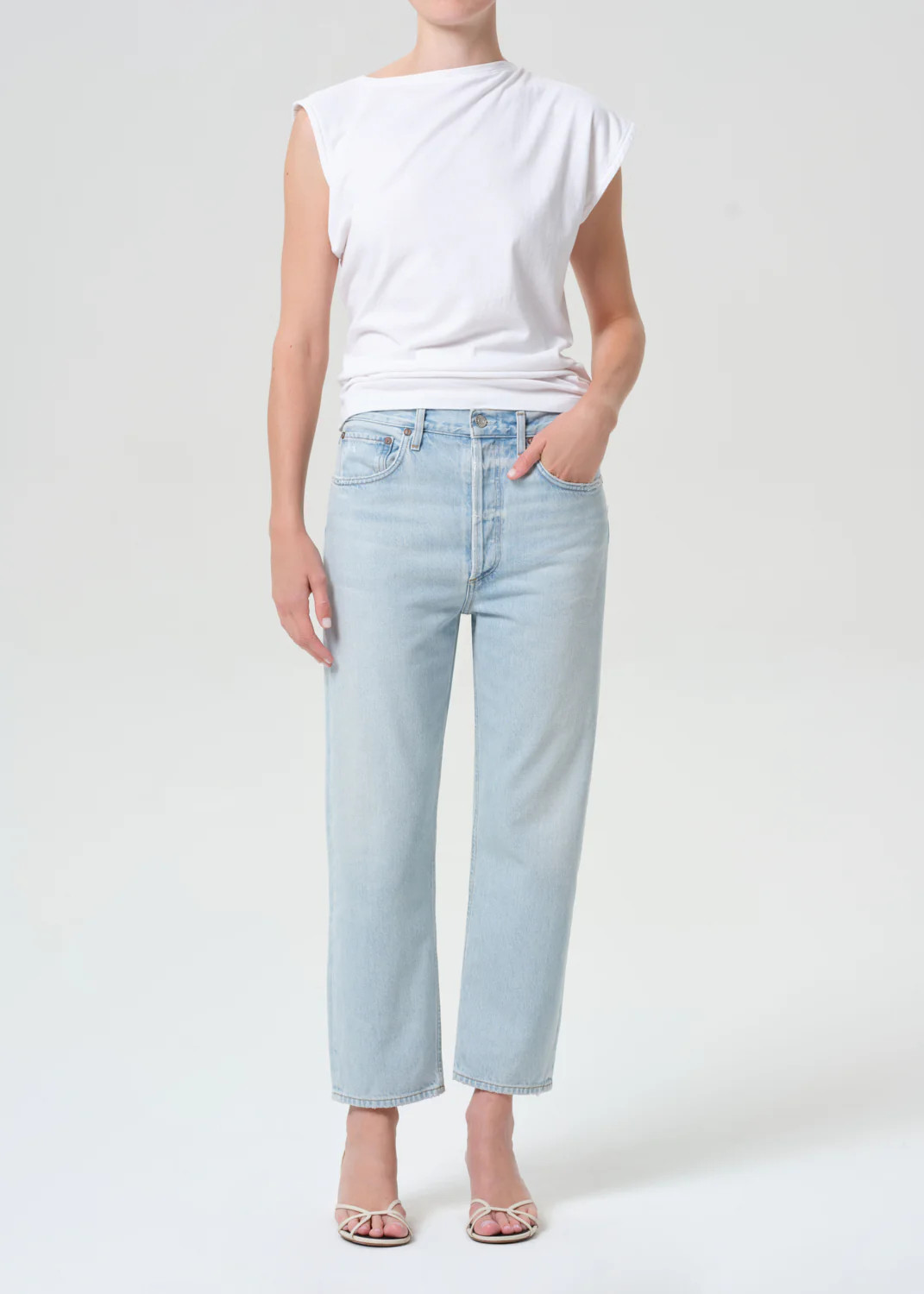 90S Crop Mid Rise Loose Straight in Distraction | AGOLDE