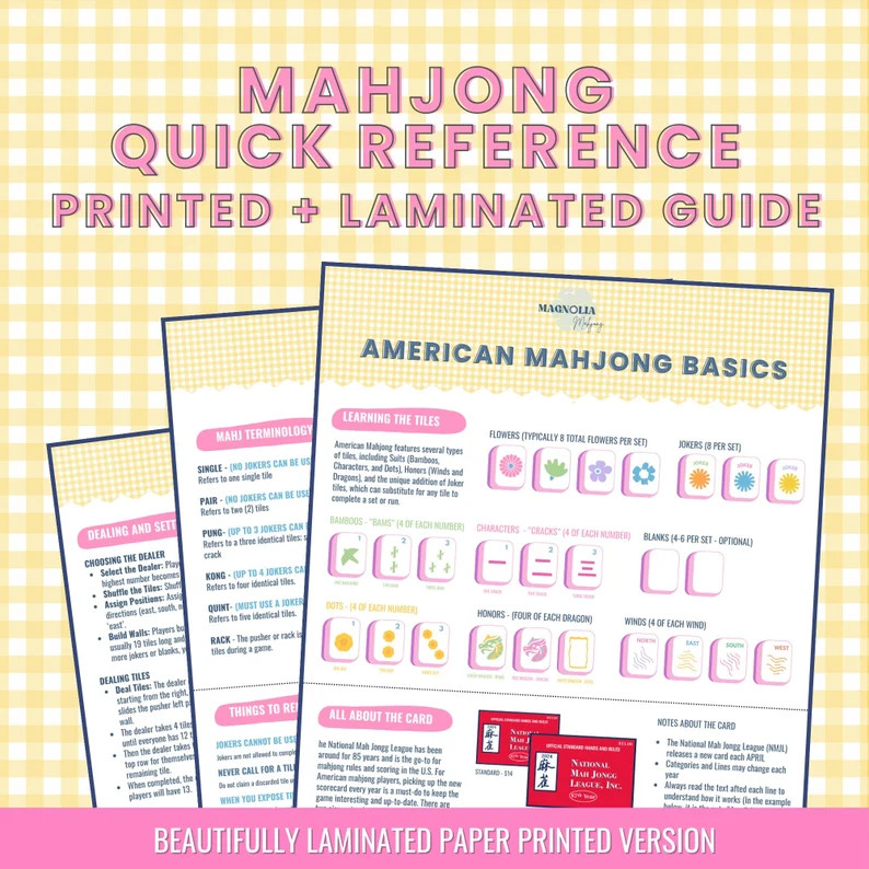 Quick Visual Reference Guide to American Mahjong: How to Play, Tiles, Strategies, Tips for Hostin... | Etsy (US)