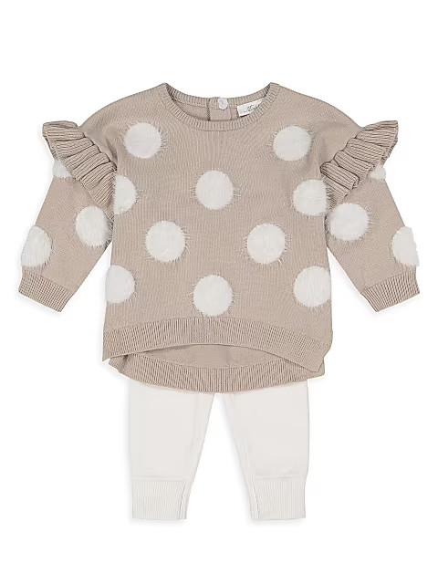 Baby Girl's 2-Piece Polka Dot Sweater & Joggers Set | Saks Fifth Avenue