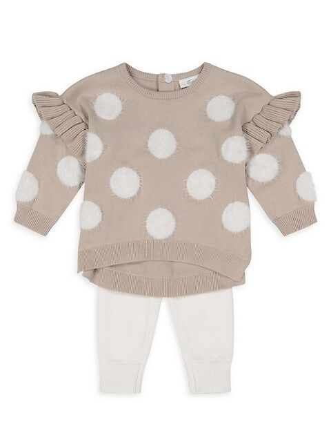 Baby Girl's 2-Piece Polka Dot Sweater & Joggers Set | Saks Fifth Avenue