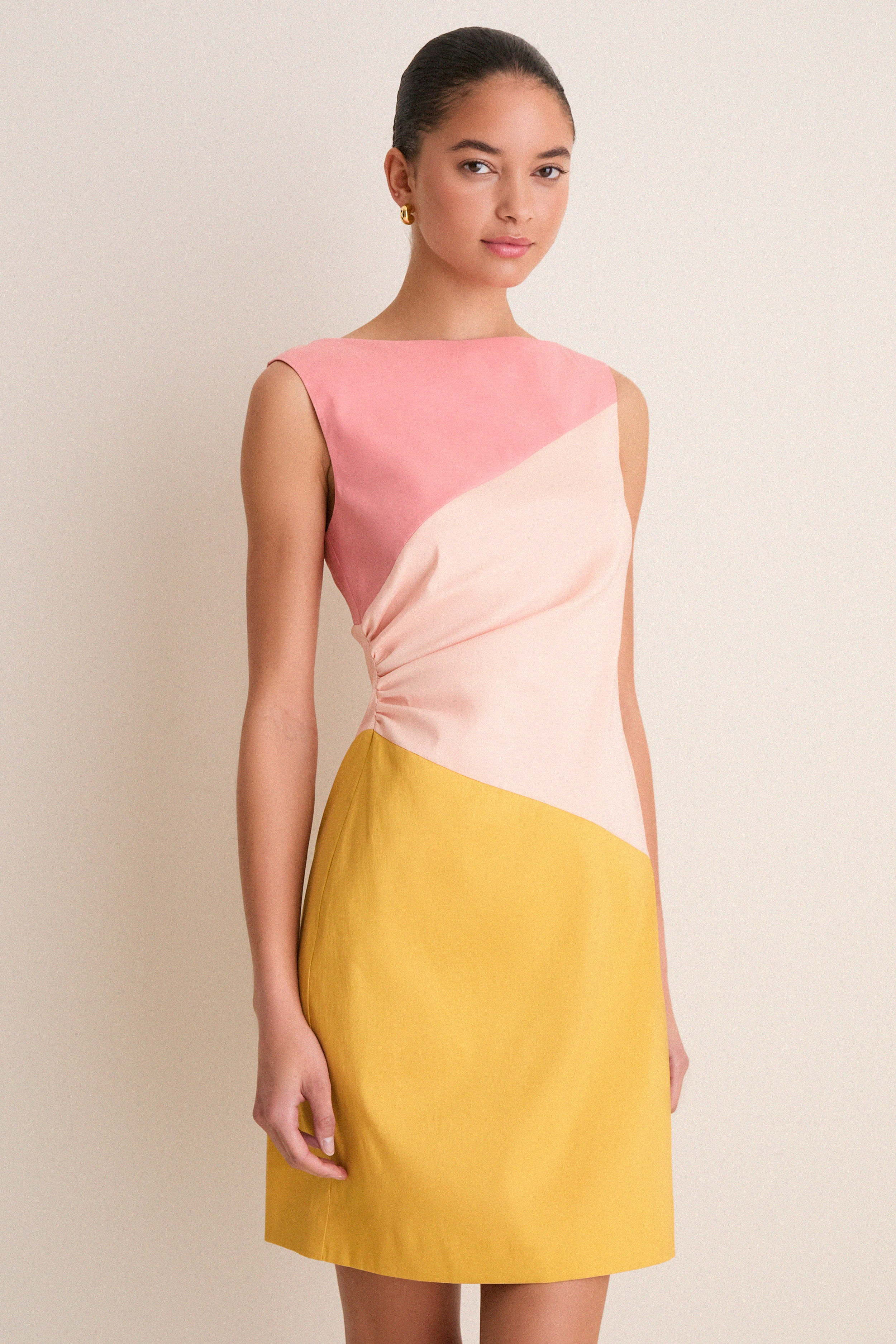 Sorbet Colorblock Stretch Taffeta Gigi Mini Dress | Tuckernuck (US)