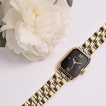 Anne Klein Women's Japanese Quartz Dress Watch with Metal Strap, Gold, 14 (Model: AK/3774BKGB) | Amazon (US)