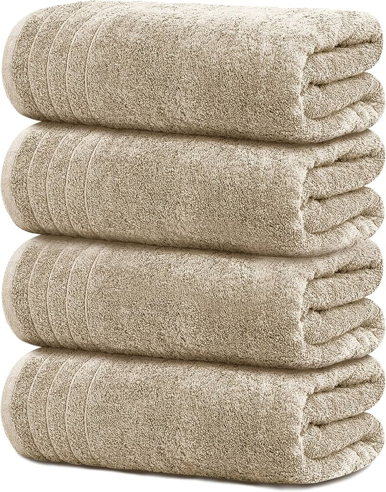 Tens Towels Pack of 4 Extra Large Bath Towels 30 x 60 Inches, 100% Cotton, Larger & Lighter Weigh... | Amazon (US)