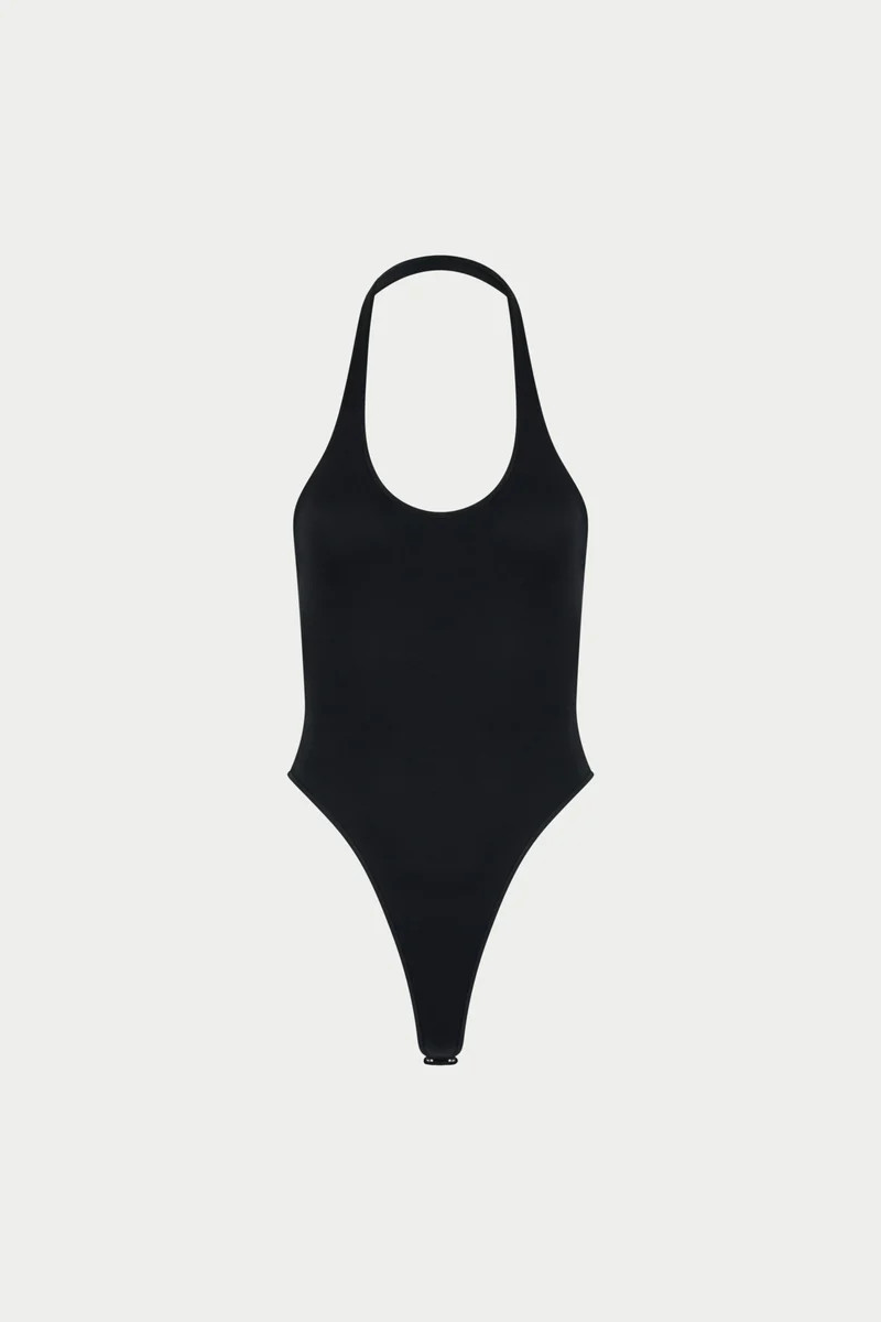 SCOOP NECK BODYSUIT - BLACK | The Couture Club