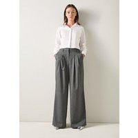 LKB LONDON Liz Grey Wide Leg Trousers, Grey | L.K. Bennett (UK)