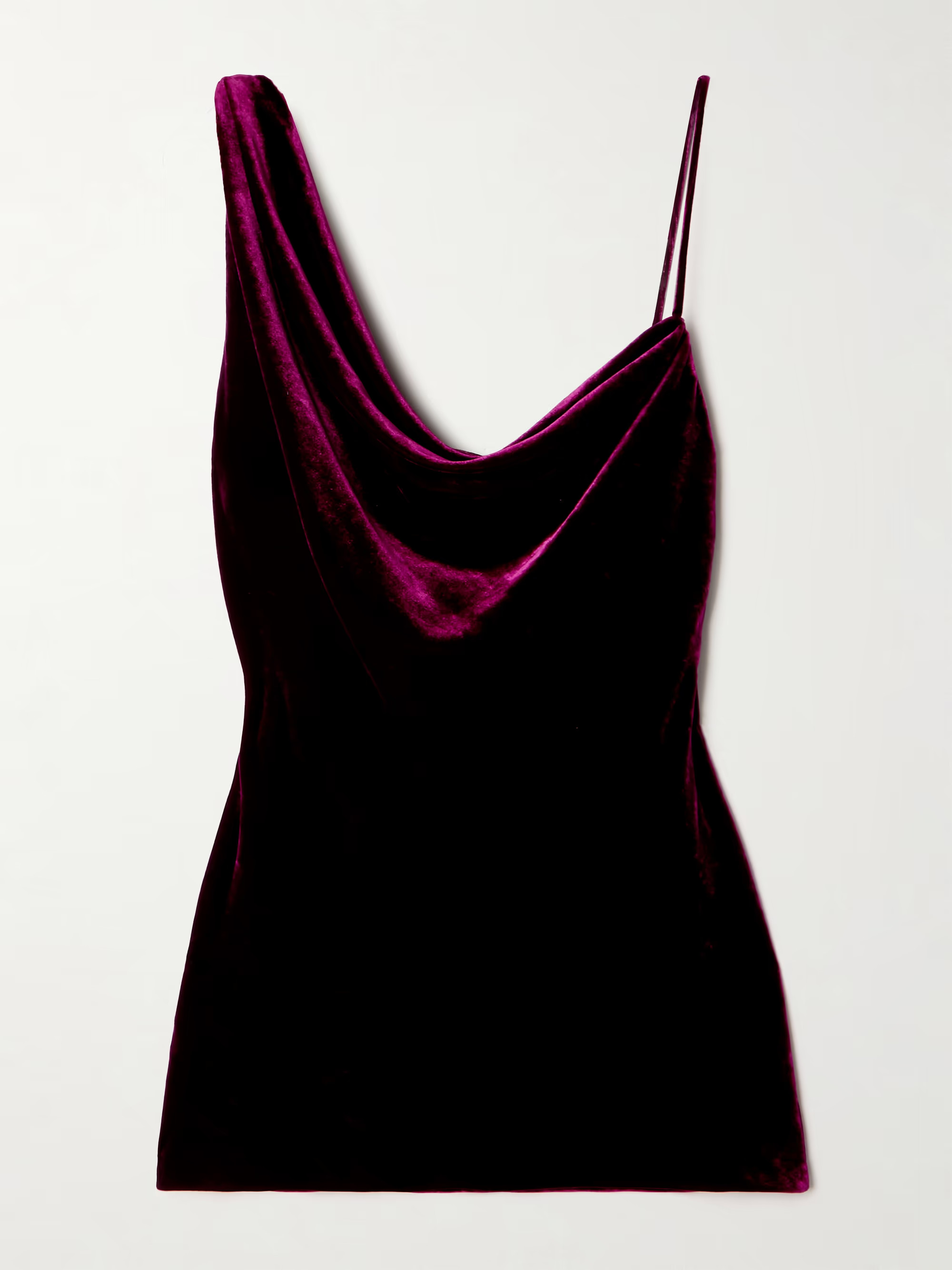 Asymmetric draped velvet top | NET-A-PORTER (UK & EU)
