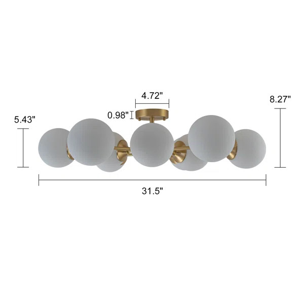 Murtie Glass Semi Flush Mount | Wayfair North America