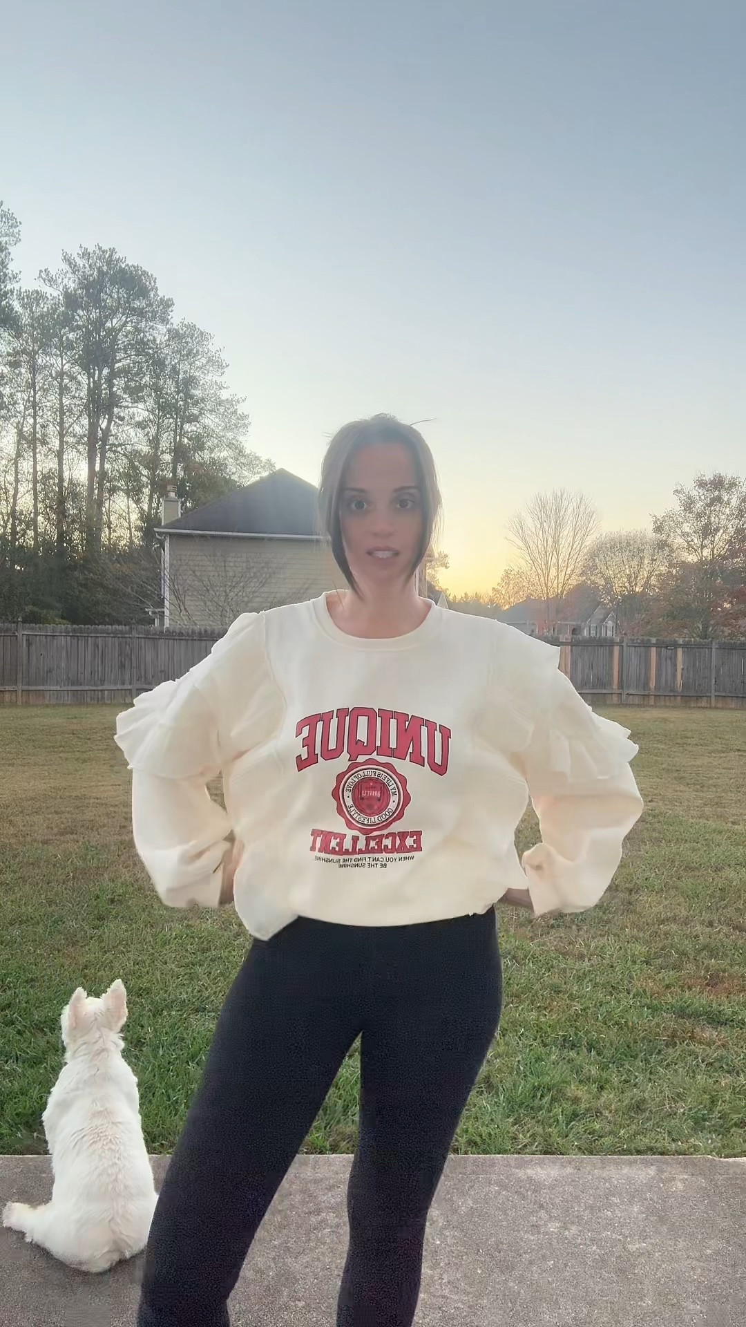 Comfy, girly sweatshirt find from SHEIN. I love the ruffles. #sheinfinds #2Todayfinds #girlyclothes

#LTKStyleTip