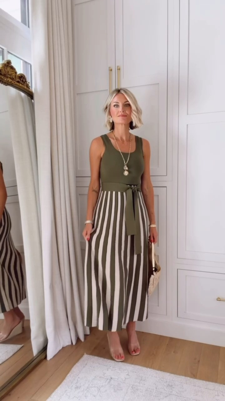 How stunning is this dress?! I love the olive green! This color is great especially going into fall! Wearing XS!

Loverly Grey, midi dress, Ann taylor, fall dress, pre fall, workwear, event dress, knit dress 

 #LTKSeasonal
