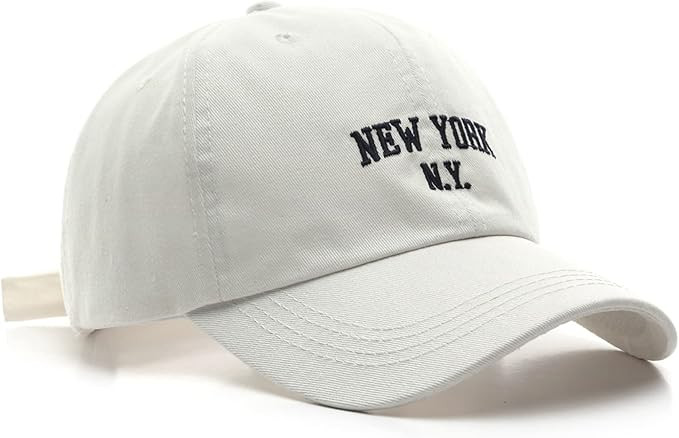 New York Embroidery Baseball Cap Cotton Trucker Dad Hat with Adjustable Buckle Visor Cap for Men ... | Amazon (US)