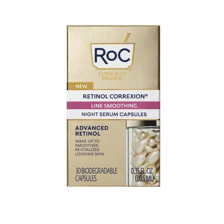 RoC Retinol Correxion Capsules Anti-Aging Night Serum Anti-Wrinkle Treatment 30 Ct | Walmart (US)