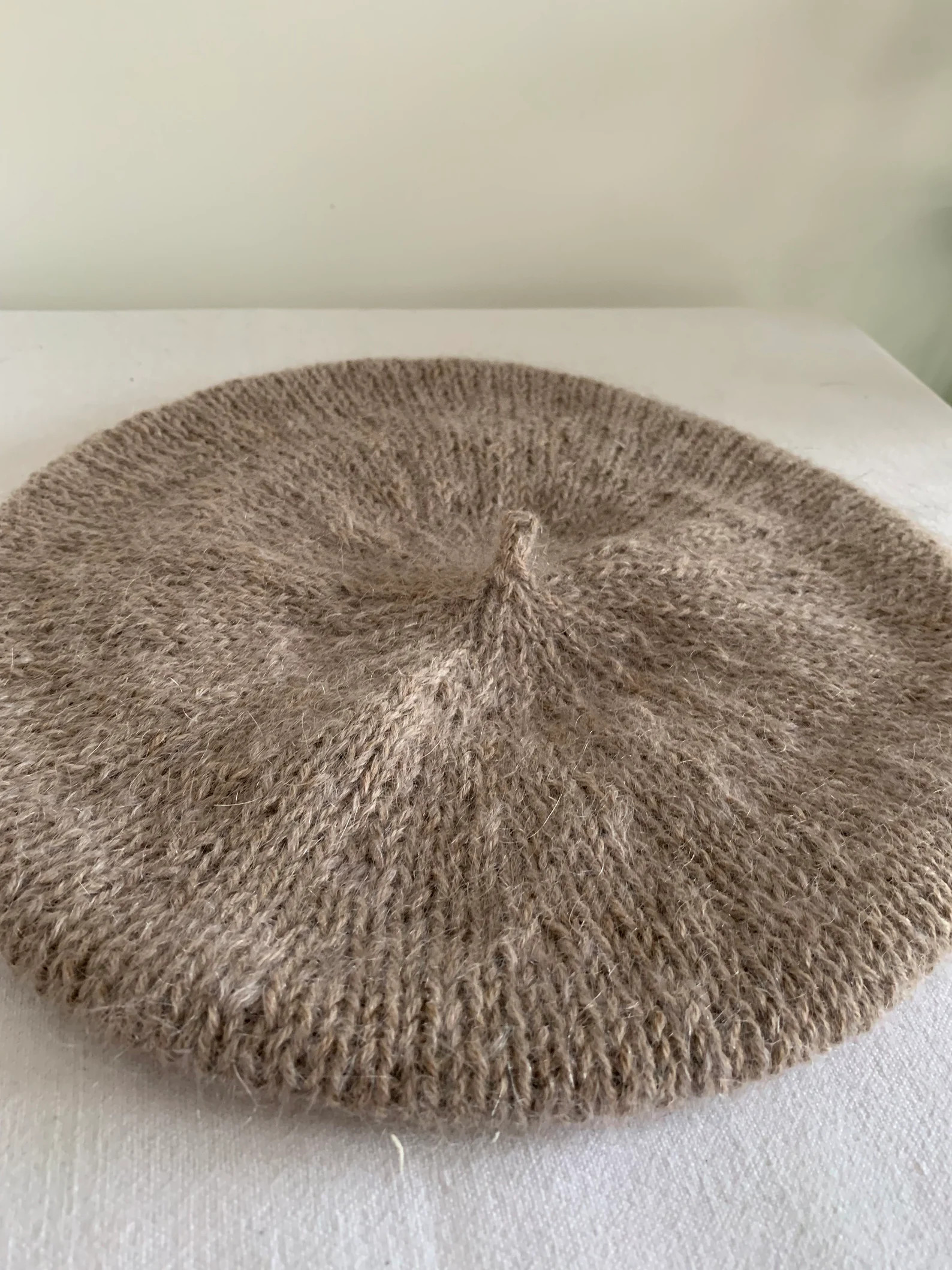 Beige Handknitted Beret, Alpaca / Silk Mix Yarn - Etsy UK | Etsy (UK)
