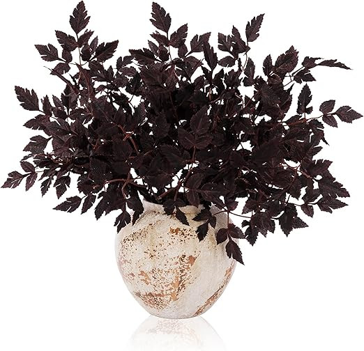 6 Pack Artificial Cimicifuga Plant Leaves Spray,18 Inches Faux Plum Cimicifuga Stems Leaf, Fall F... | Amazon (US)