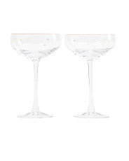 Set Of 2 Colored Heart Coupe Glasses | TJ Maxx