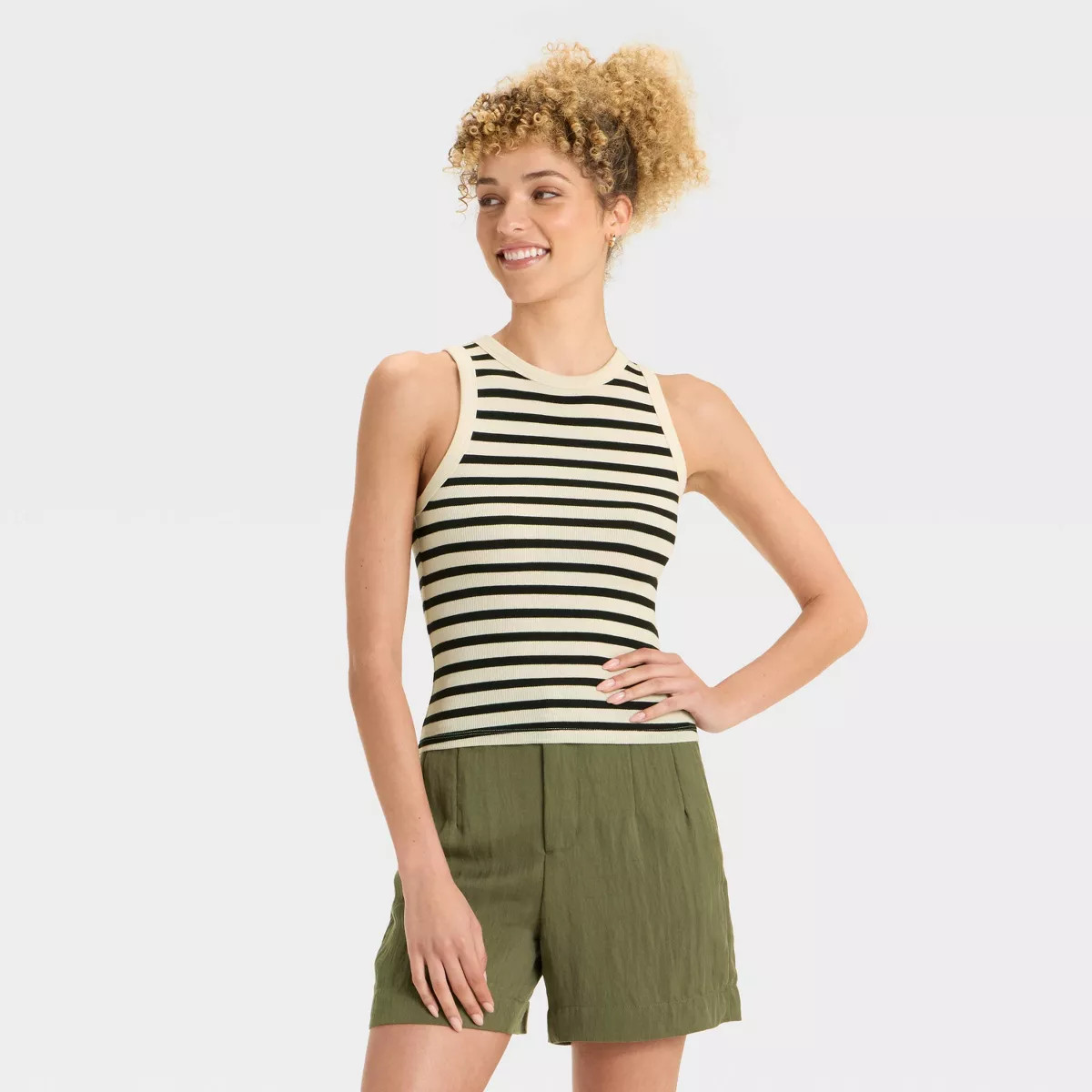 Women's Slim Fit Cropped Ribbed Tank Top - A New Day™ | Target