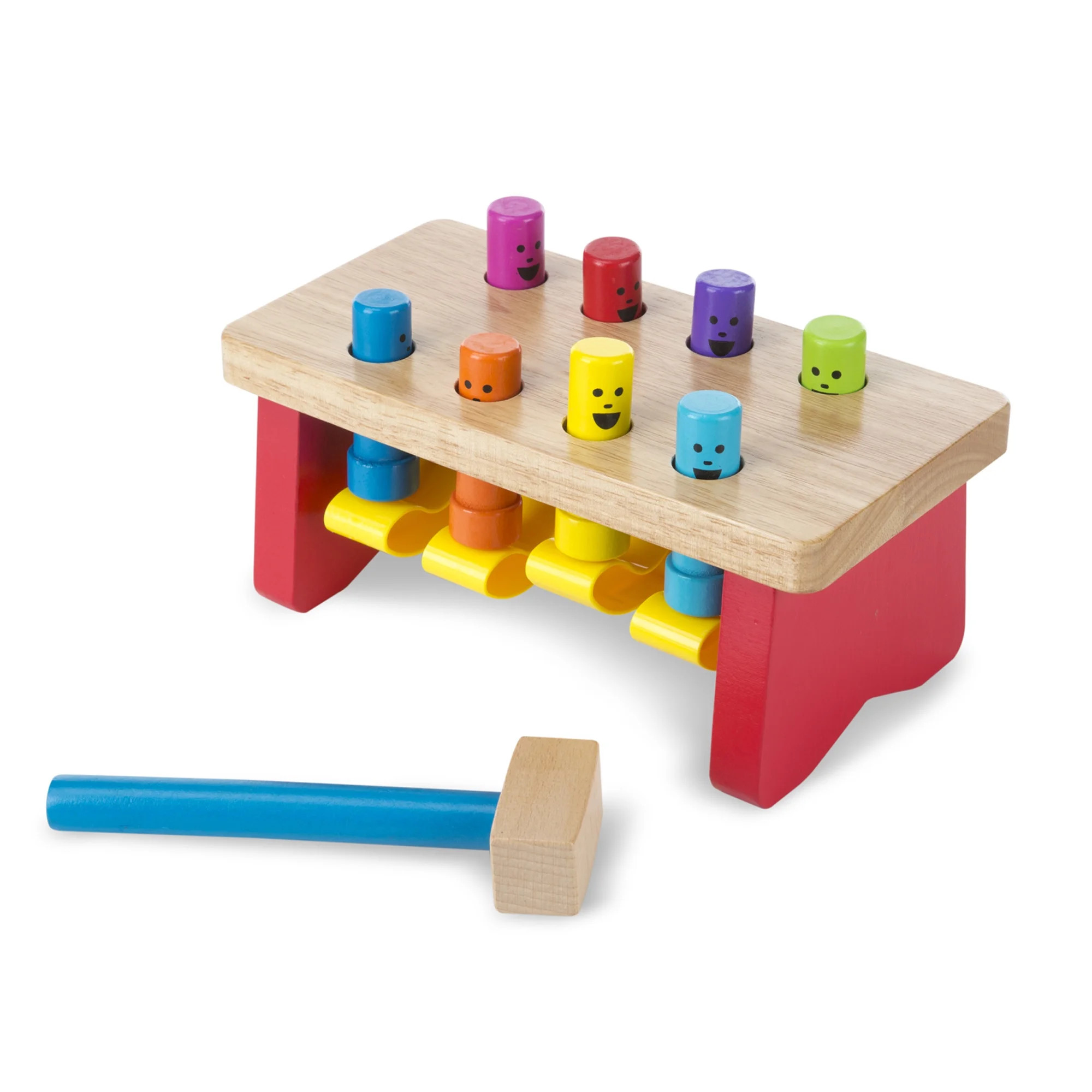 Melissa & Doug Deluxe Pounding Bench Wooden Toy With Mallet - Walmart.com | Walmart (US)