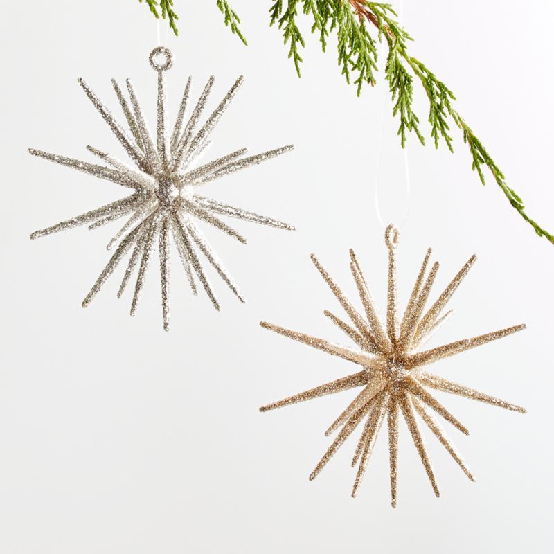 Glitter 3D Star Christmas Tree Ornaments | Crate and Barrel | Crate & Barrel