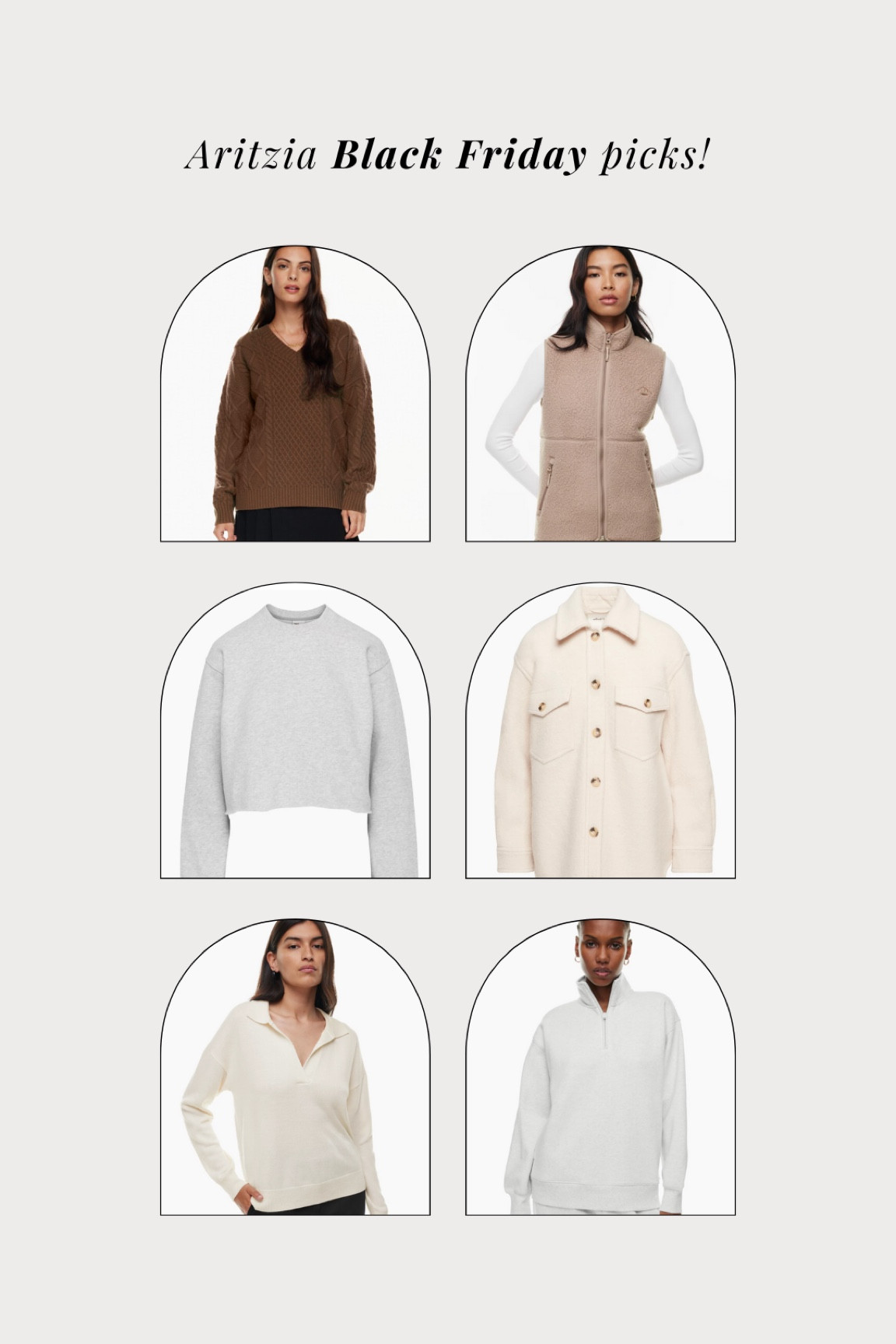 My top sale picks from Aritzia!


#LTKSeasonal #LTKCyberWeek #LTKGiftGuide