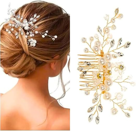 Enfeite de Cabelo Para Noiva Casamento Pérola Arranjo Debutante Madrinha Adulto Grampos Pérola ... | Amazon (BR)