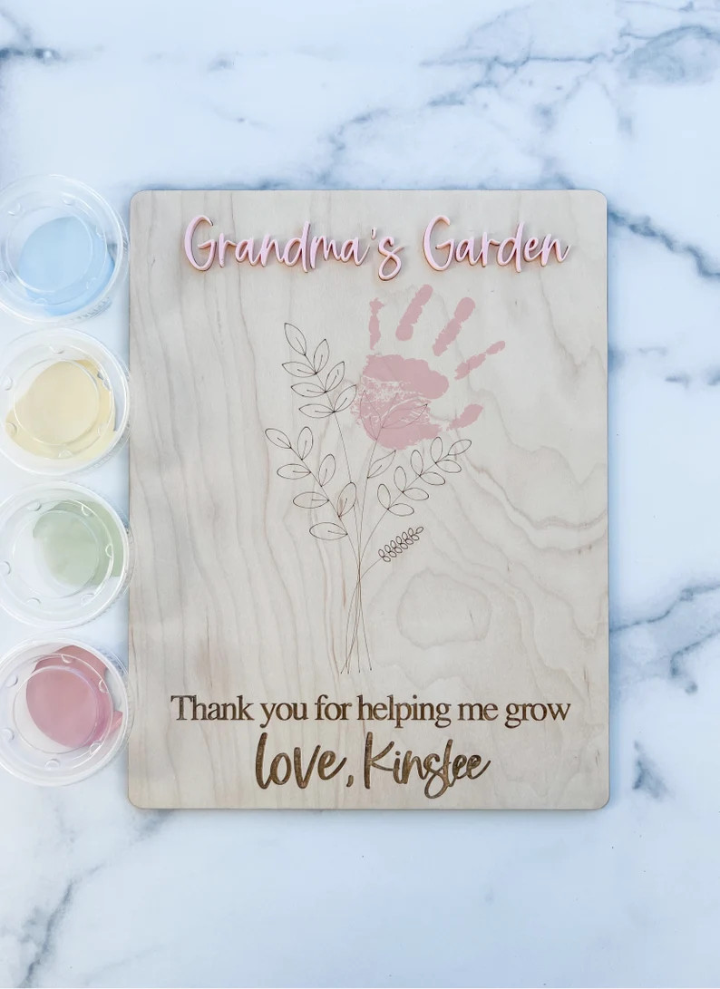Grandma's Garden Hand Print Kit | Mother’s Day Sign | Mother’s Day Gift | Handprint Sign | Gi... | Etsy (US)