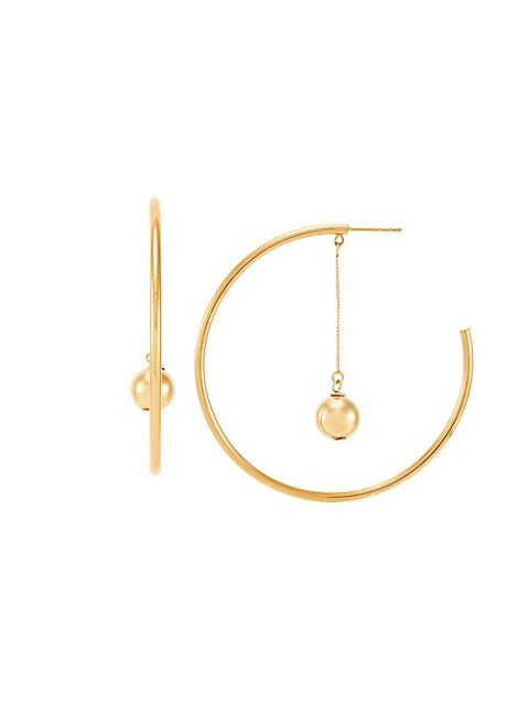 14K Yellow Gold Hoop Earrings | Saks Fifth Avenue OFF 5TH