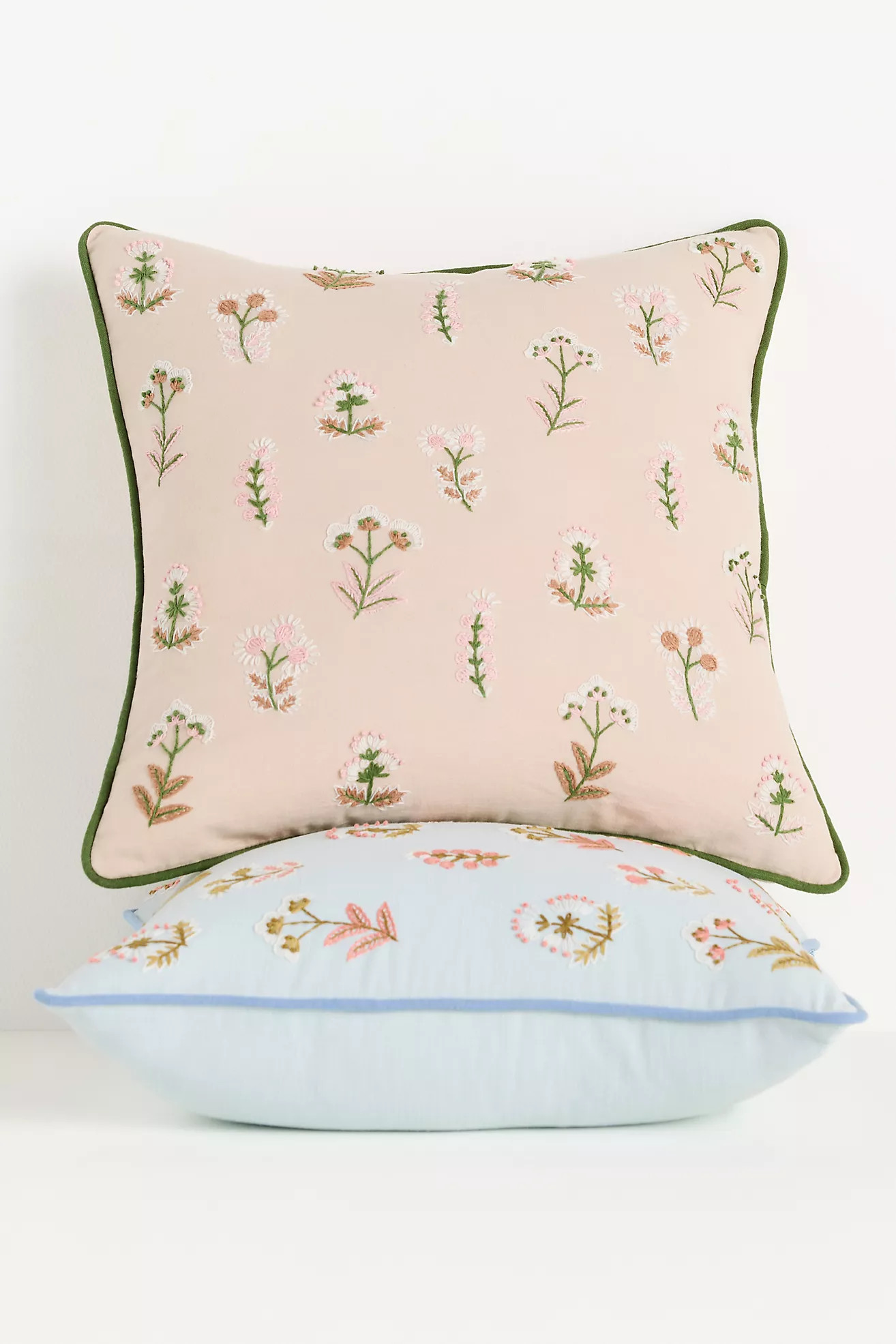 Rosalie Cotton Embroidered Floral Pillow | Anthropologie (US)
