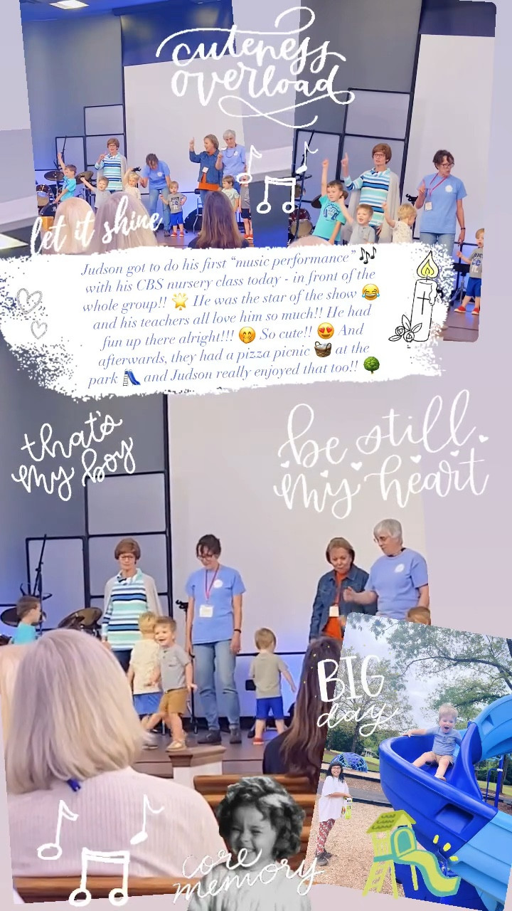Judson got to do his first “music performance” 🎶 with his CBS nursery class today - in front of the whole group!! 🌟 He was the star of the show 😂 and his teachers all love him so much!! He had fun up there alright!!! 🤭 So cute!! 😍 And afterwards, they had a pizza picnic 🧺 at the park 🛝 and Judson really enjoyed that too!! 🌳

#LTKbaby #LTKfamily #LTKkids