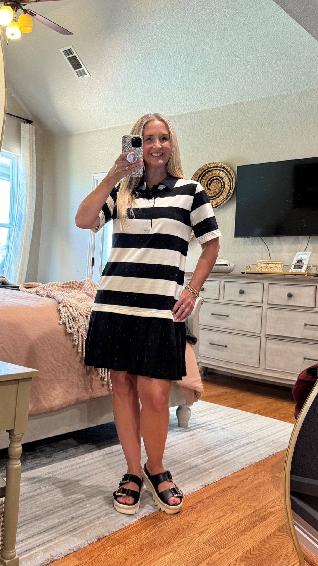 Amazon outfit of the day! This striped polo dress is equal parts comfy and cute — perfect for running errands or casual plans. An easy put together look!😉

#LTKunder50 #AmazonFinds #LTKsummerstyle #LTKootd #amazonfashion #weekendstyle #everydayoutfit #stripeddress #ltkcasualstyle