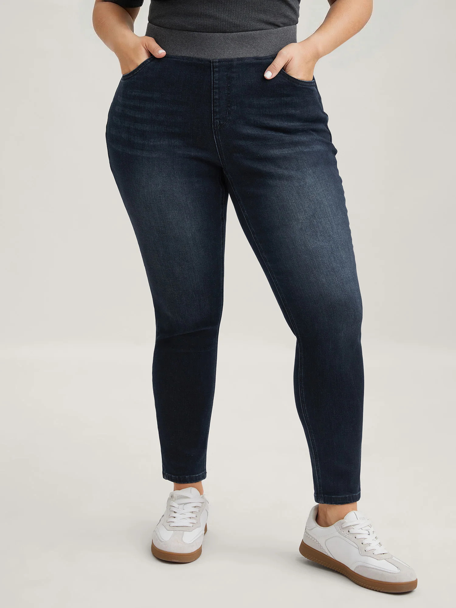 Pull-On High-Rise Skinny-Fit Jeans | Bloomchic