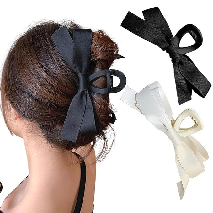 papasgix Big Bow Hair Claw Clips for Women, Hair Bows for Women, Large Bow Claw Clips Non Slip Ja... | Amazon (US)
