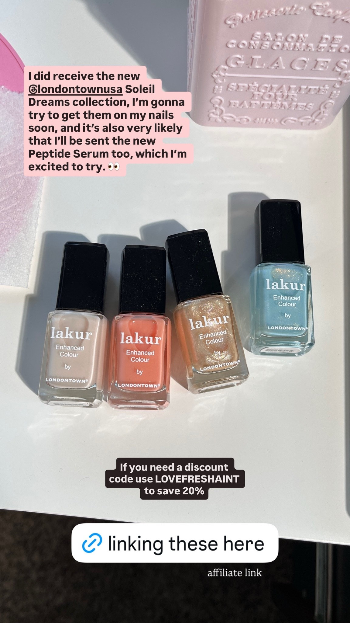 Londontown’s Soleil Dreams Collection ☀️ 

Use the code LOVEFRESHPAINT to save 20% 💅

 #nailpolish #summernails

#LTKBeauty #LTKSeasonal