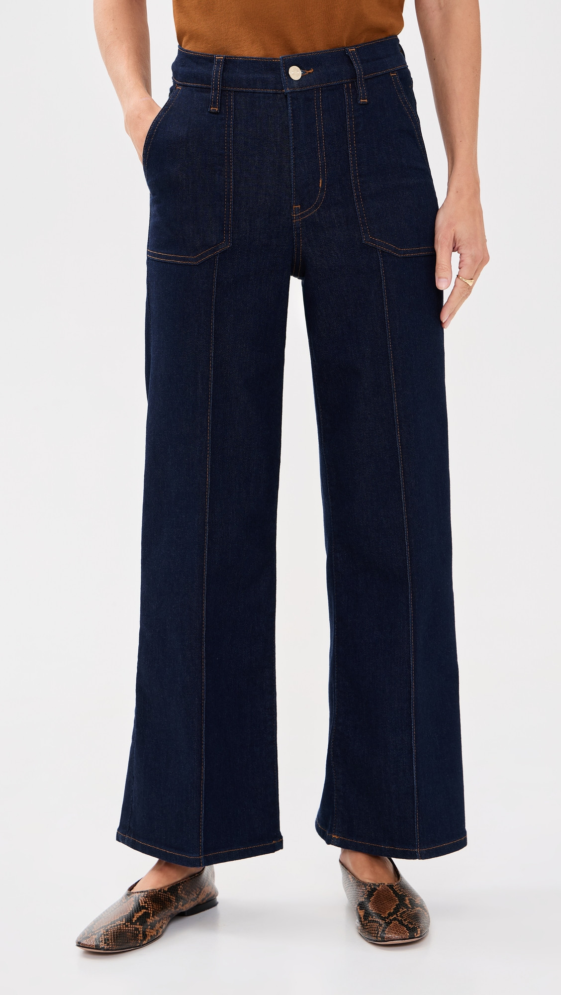FRAME Le Pixie Slim Petite Palazzo Jeans Rinse 32 | Shopbop