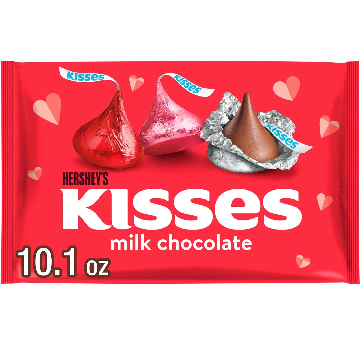 HERSHEY'S KISSES Milk Chocolate, Valentine's, Candy Bag, 10.1 oz | Walmart (US)