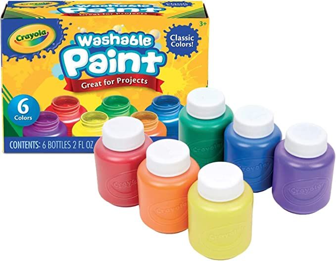Crayola Washable Kids Paint, 6 Count, Painting Supplies, Gift, Assorted | Amazon (US)