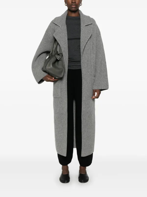 TOTEME ribbed-knit cardi-coat  | Grey | FARFETCH UK | Farfetch Global