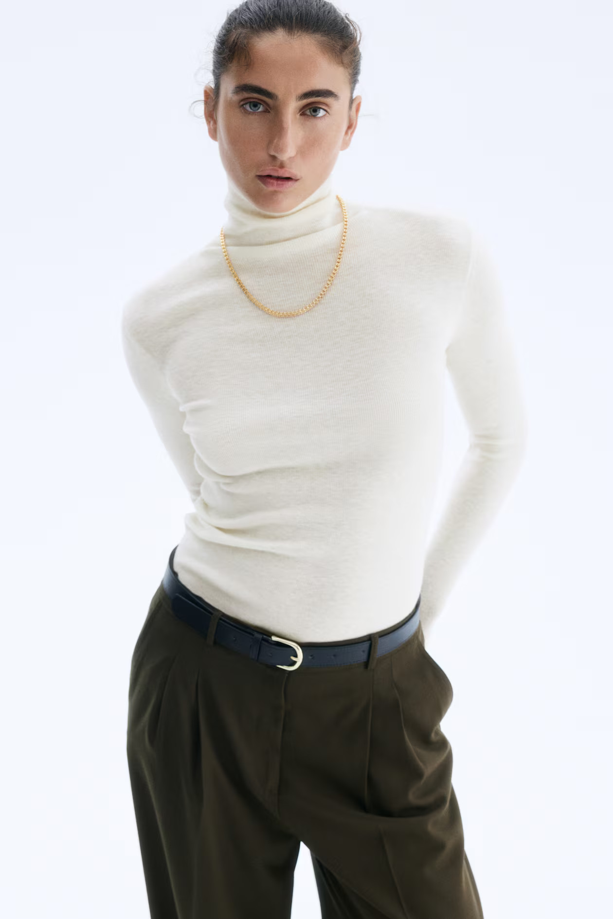 Cashmere-blend polo-neck jumper | H&M (UK, MY, IN, SG, PH, TW, HK)